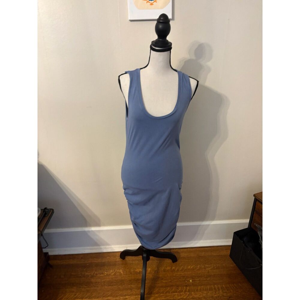 Michael Stars Ruched Sleeveless Bodycon Dress – Blue – Size Medium